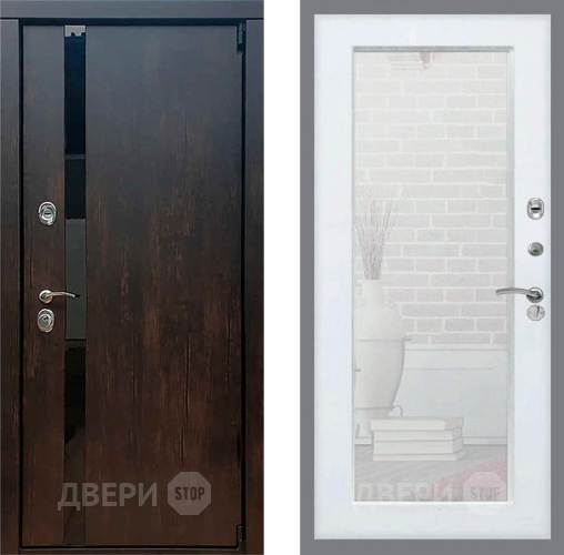 Входная металлическая Дверь Рекс (REX) 26 Зеркало Пастораль Белый ясень в Зеленоград