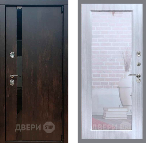 Входная металлическая Дверь Рекс (REX) 26 Зеркало Пастораль Сандал белый в Зеленоград