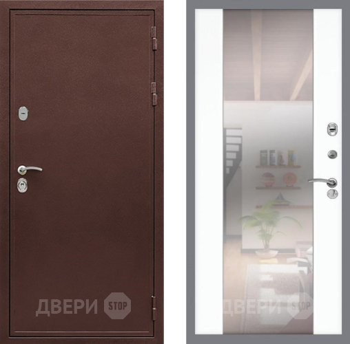 Дверь Рекс (REX) 5 металл 3 мм СБ-16 Зеркало Силк Сноу в Зеленоград