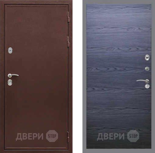 Входная металлическая Дверь Рекс (REX) 5 металл 3 мм GL Дуб тангенальный черный в Зеленоград